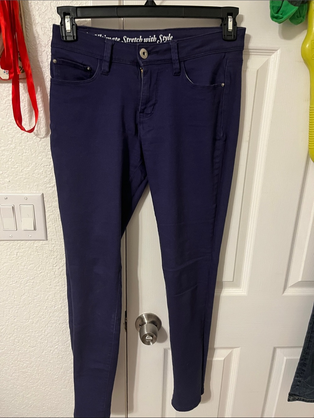 Stretch Slim Skinny Pants in Deep Navy/purple blue/eggplant?